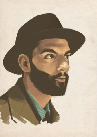 digital painting van een realistisch portret