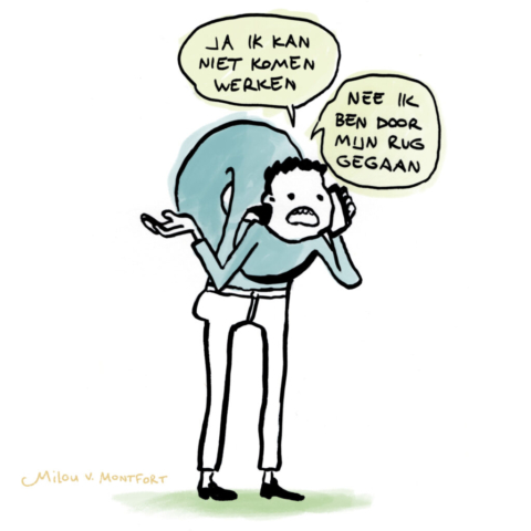 Grappige cartoon tekening