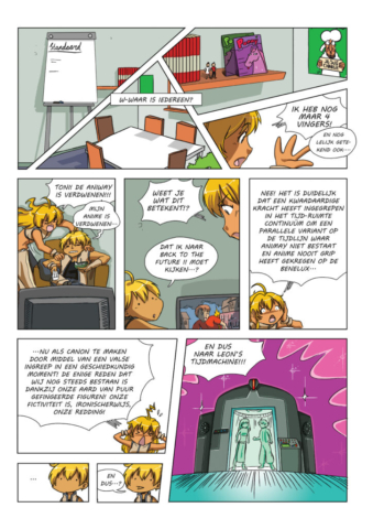 Kleurrijke strip pagina in manga stijl