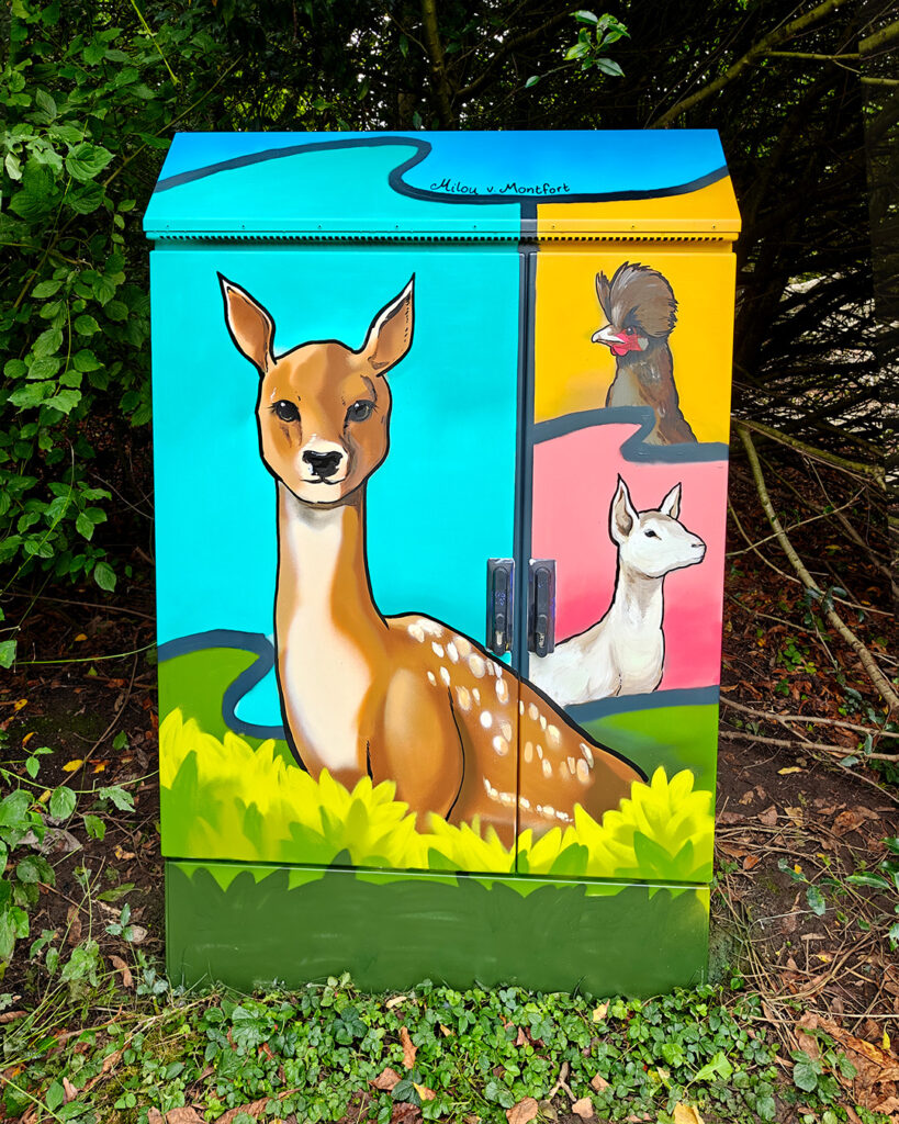 street art julianapark Utrecht Milou van Montfort stroomkast beschilderd