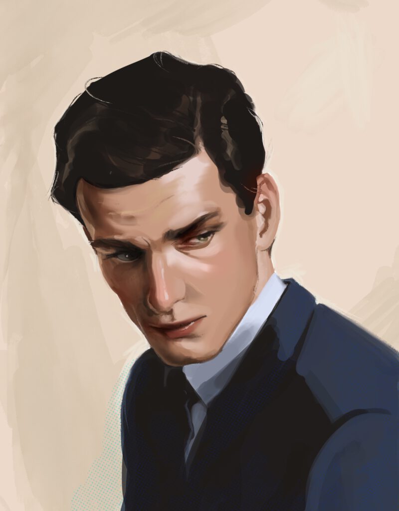 Mannelijk model procreate portret schilderij painting door Milou van Montfort 